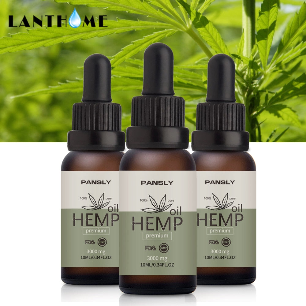 3pcs hemp Oil for Pet Pain Stress Antidepressant Body Massage Oil Herbal Drops Essential Oils for Aromatherapy Improves Sleep