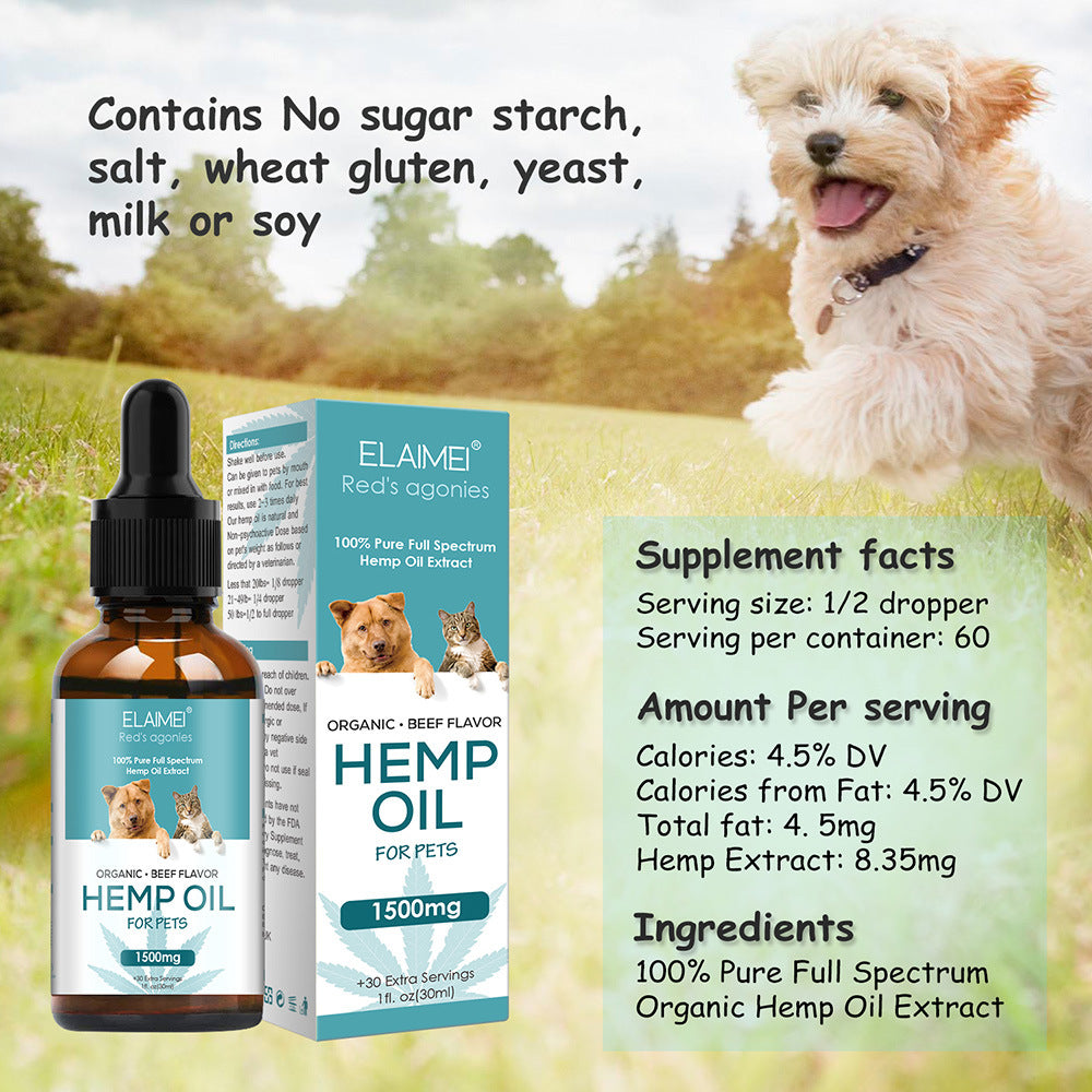 Hemp Essential Oil For Dogs Herbs Of Pet Care Oil Anxiety RelieF Pain Joint Hip Strengtheens Immunity