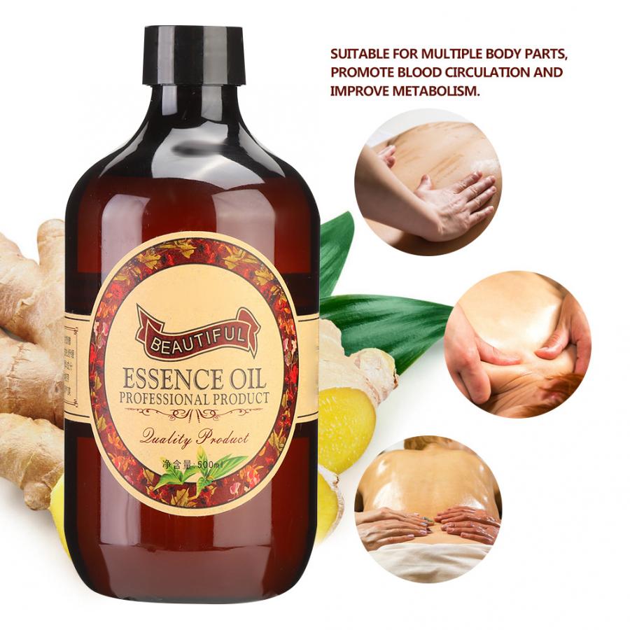 Vibrator Ginger Essential Oil Skin Nourishing Moisturizing Muscle Pain Relief Massage Oil (500ml) Pain Relief