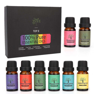 8pcs 10ml Aromatherapy Essential Oil Massage Stress Pain Relieve Essential Oil Pain Relief Massage Relaxation