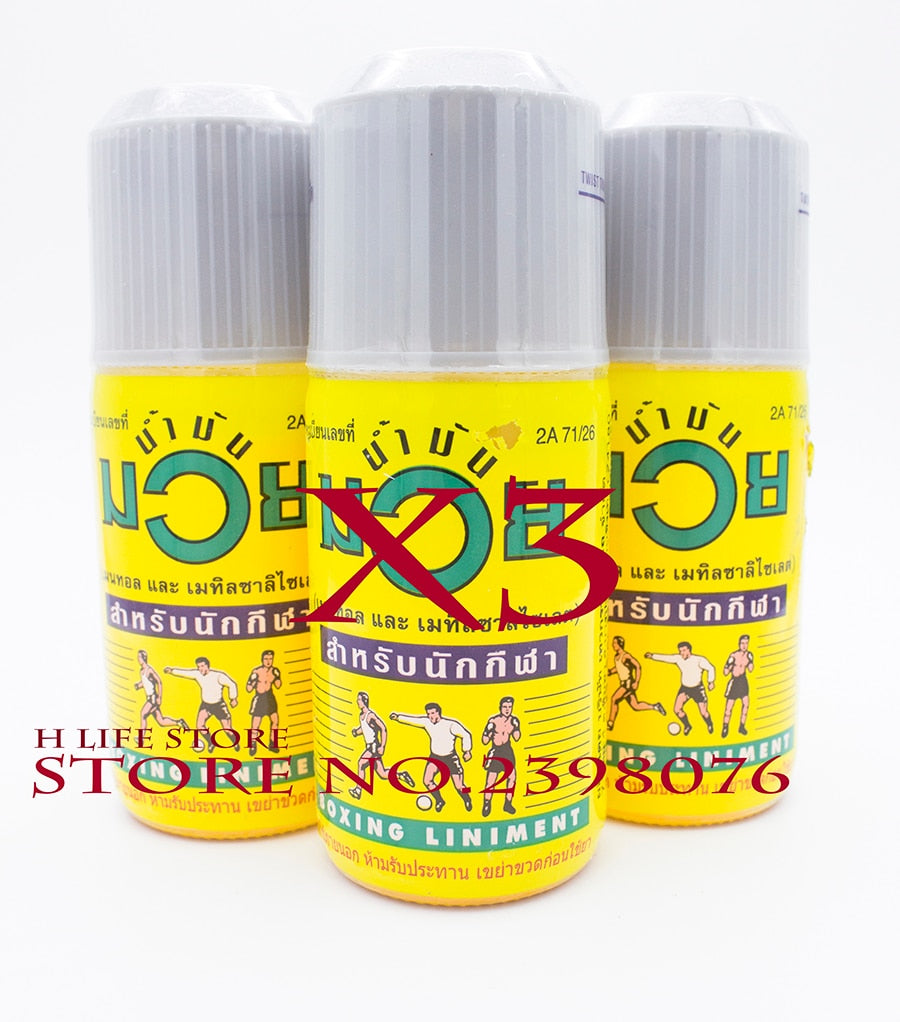 3x60ml AUTHENTIC ORIGINAL NAMMAN MUAY THAI BOXING LINIMENT MUSCLE PAIN RELIEF OIL Free Shipping