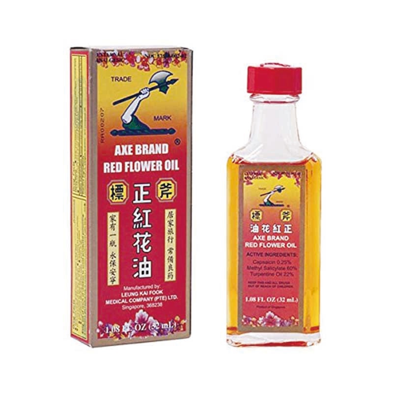 Singapore Axe Brand Red Flower Oil - 35ml for aches, strains and pain